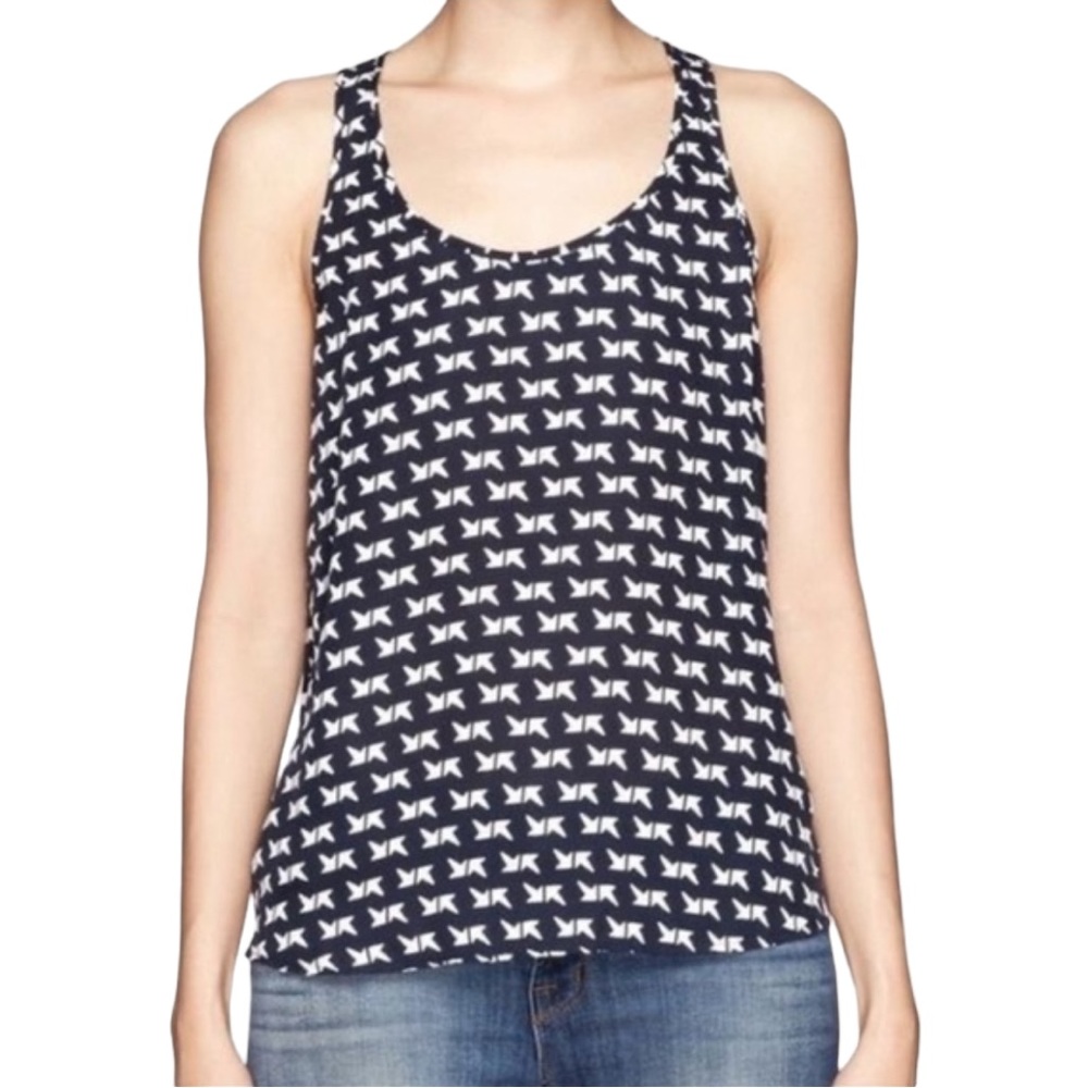 Theory Silk Arrow Print “Isaac” Tank Top